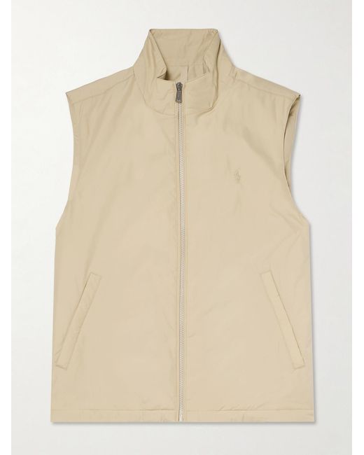 Polo Ralph Lauren Natural Logo-Embroidered Padded Recycled Shell Gilet for men