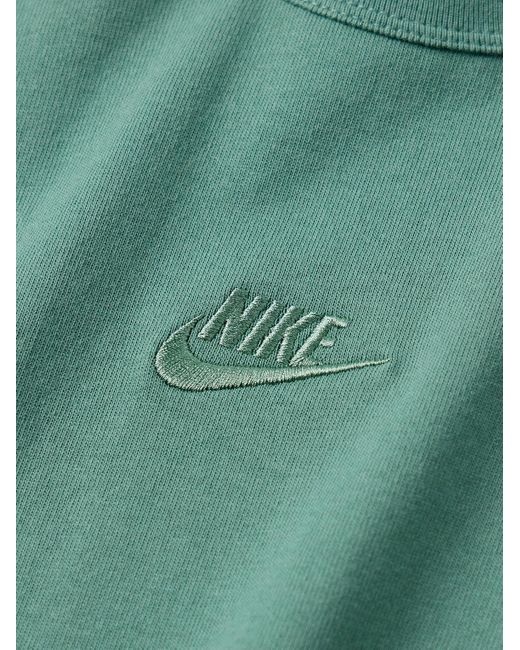 T-shirt in jersey di cotone con logo ricamato Sportswear Premium Essentials di Nike in Green da Uomo