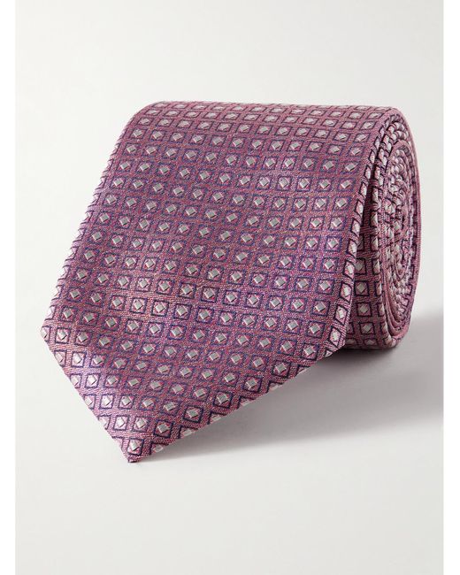 Canali Krawatte aus Seiden-Jacquard in Purple für Herren
