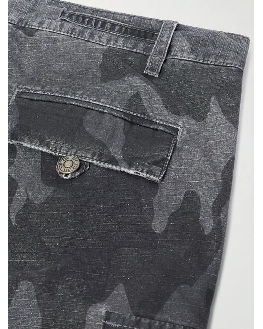 424 Gray Straight-Leg Camouflage-Print Cotton-Ripstop Trousers for men
