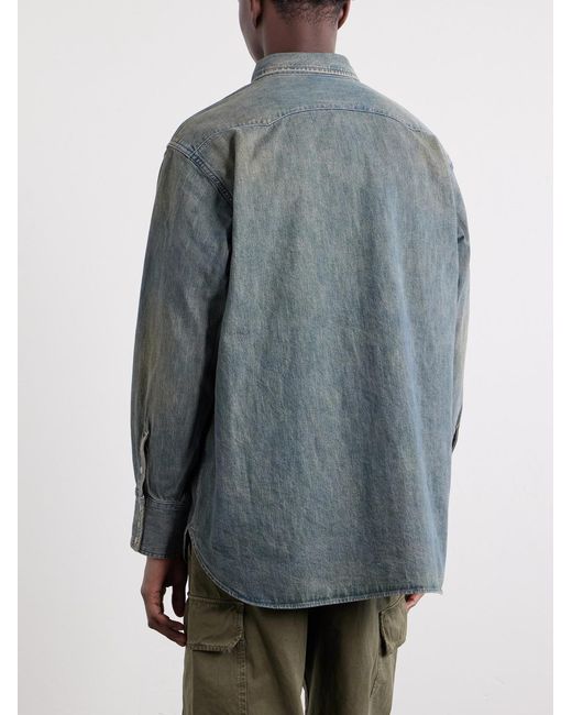 Beams Plus Blue Western Double Dye Denim Shirt for men