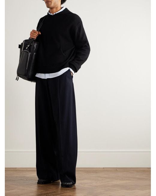 Acne Black Logo-Appliquéd Cashmere-Blend Hoodie for men