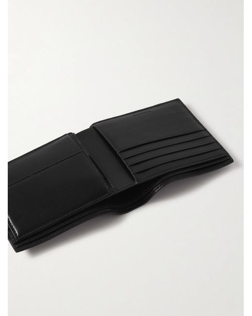 Balenciaga Black Logo-Print Croc-Effect Leather Billfold Wallet for men