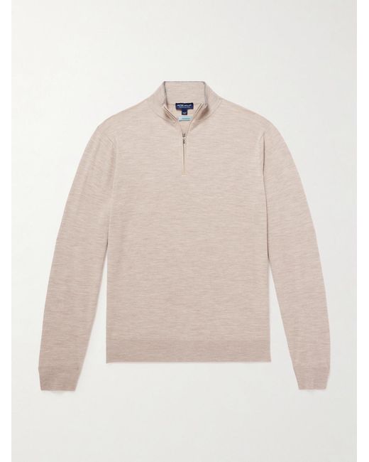 Peter Millar Natural Excursionist Flex Merino Wool-Blend Half-Zip Sweater for men