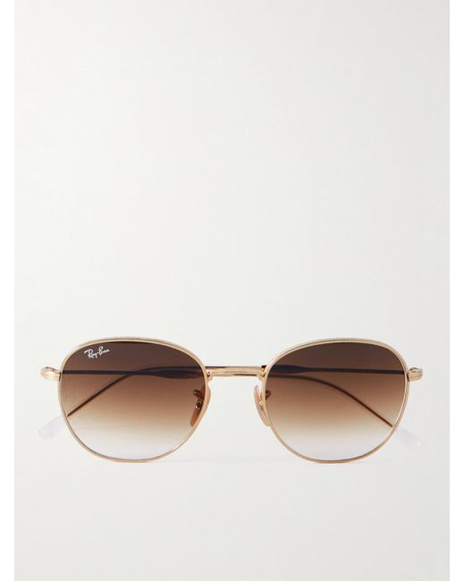Ray-Ban Metallic Round-frame Gold-tone Sunglasses for men