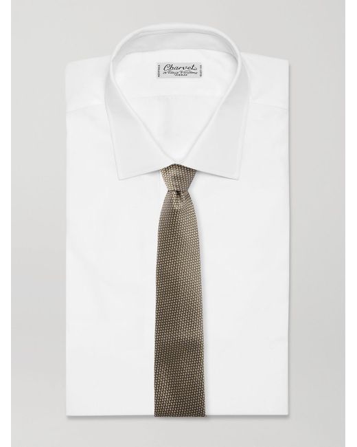 Brioni Krawatte aus Seiden-Jacquard in Metallic für Herren