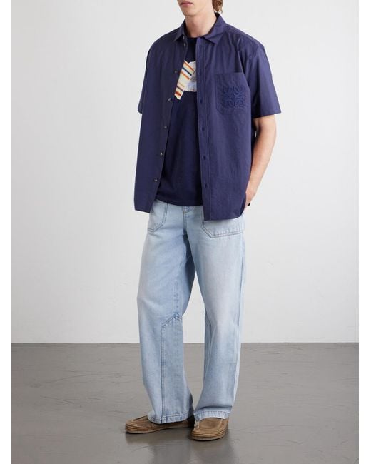 Loewe Blue Paula's Ibiza Patch-Appliqué Cotton-Blend Jersey T-Shirt for men
