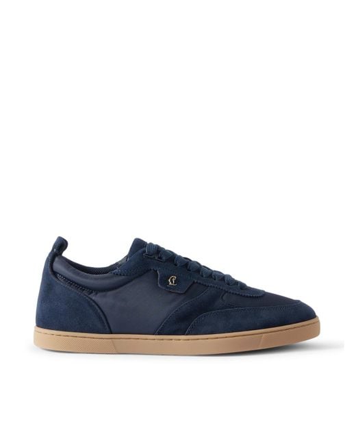 Christian Louboutin Blue Tutti Rui Leather And Nylon Low-Top Trainers for men