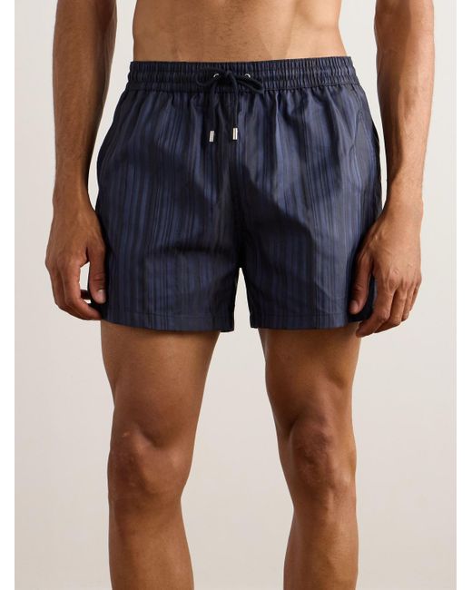 Paul Smith Blue Straight-leg Mid-length Striped Swim Shorts for men