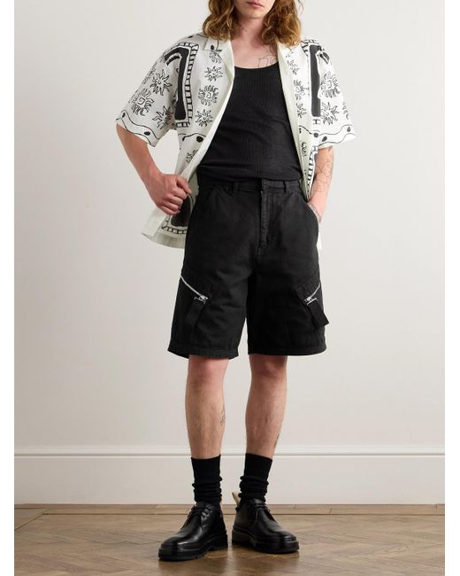Jacquemus Black Marrone Straight-leg Zip-embellished Cotton-canvas Shorts for men