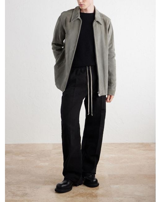 Rick Owens Gray Brad Suede Jacket for men