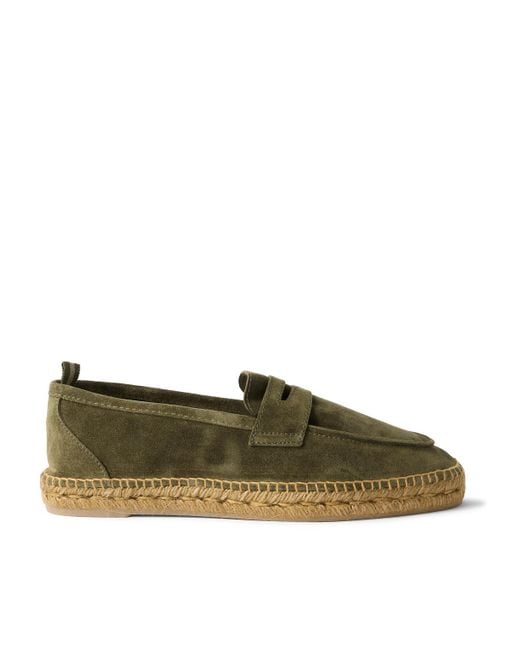 Castañer Men's Green Nacho Suede Espadrilles