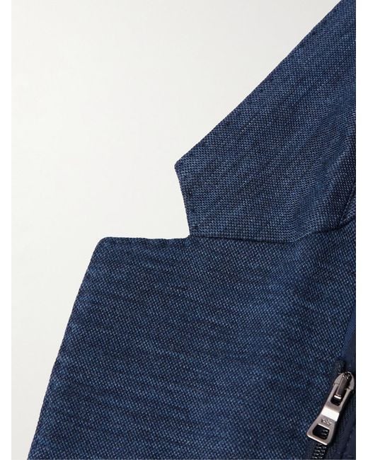 Peter Millar Blue The Winter Excursionist Elite Wool Blazer With Removable Shell Hooded Gilet for men