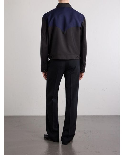 Versace Blue Wool And Mohair-blend Blouson Jacket for men