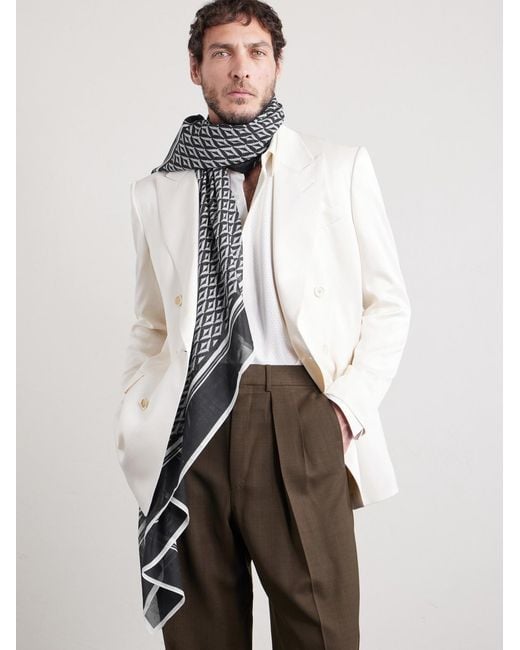 Tom Ford Black Printed Cotton Scarf for men