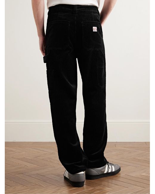 A.P.C. Black Fergus Straight-Leg Cotton-Blend Corduroy Trousers for men