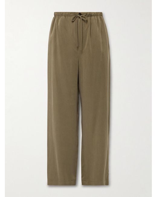 LE17SEPTEMBRE Green Wide-leg Modal-blend Twill Drawstring Trousers for men