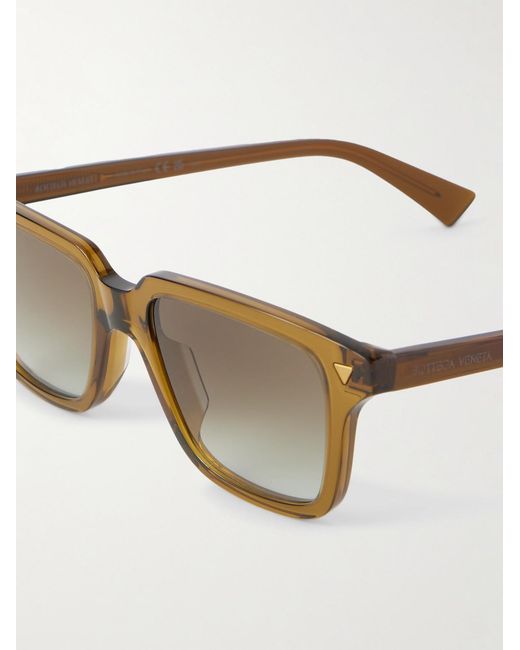 Bottega Veneta Brown Triangle Stud Square-Frame Recycled-Acetate Sunglasses for men