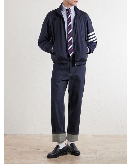 Thom Browne Blue Striped Ripstop Track Jacket for men