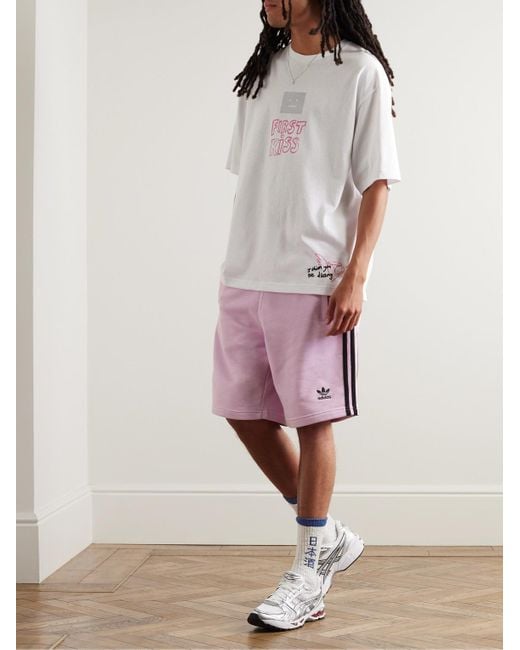 adidas Originals Gerade geschnittene Shorts aus Baumwoll-Jersey mit  Kordelzugbund in Pink für Herren | Lyst DE