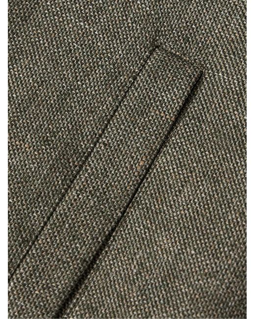Loro Piana Green Water-Resistant Linen Bomber Jacket for men