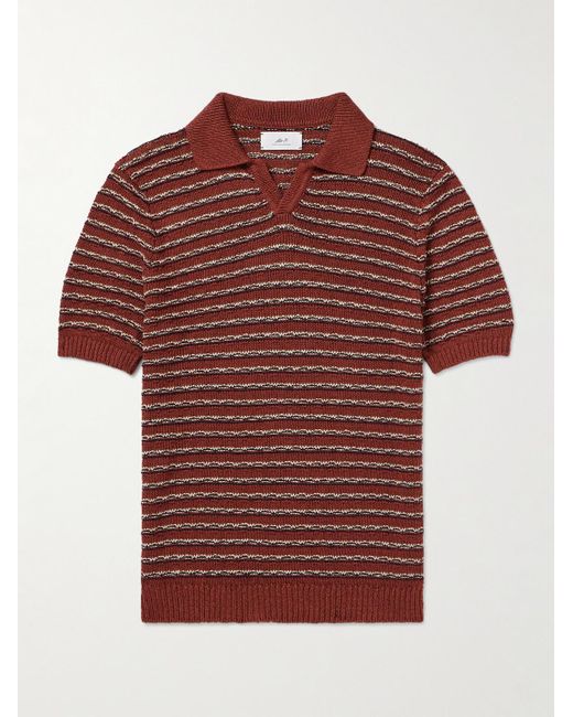 Mr P. Textured Linen And Cotton-blend Polo Shirt for men