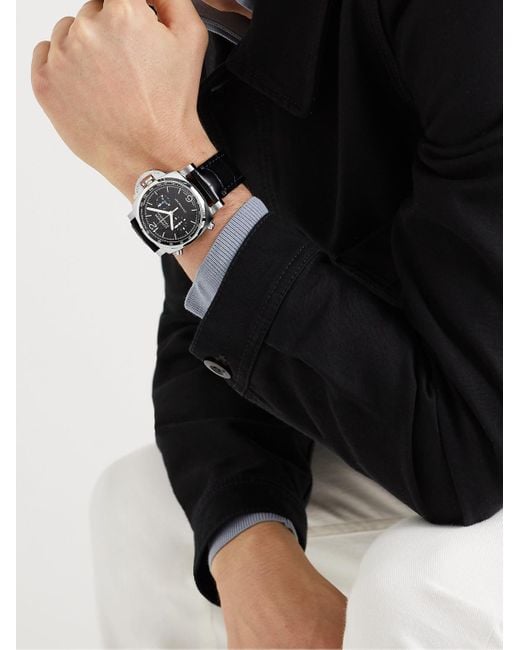 Panerai Black Luminor Chrono Automatic Chronograph 44Mm Stainless Steel And Alligator Watch, Ref. No. Pam01109 for men