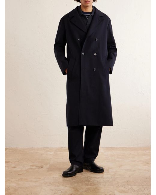 A.P.C. Black Double-breasted Twill Trench Coat for men