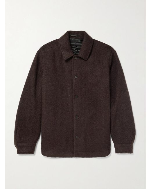 Mr P. Brown Wool-Blend Bouclé Overshirt for men