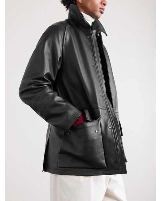 Saman Amel Black City Leather Jacket for men