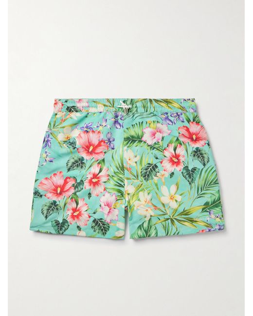 Ralph Lauren Purple Label Green Amalfi Straight-leg Mid-length Floral-print Swim Shorts for men