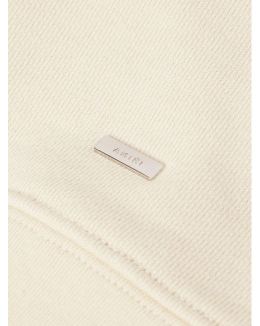 Amiri Natural Logo-embroidered Cotton-jersey Sweatshirt for men