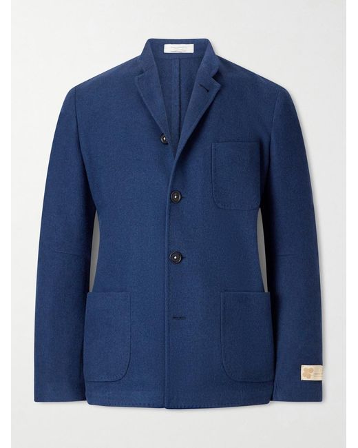Massimo Alba Blue Bali Virgin Wool, Silk And Cashmere-Blend Blazer for men