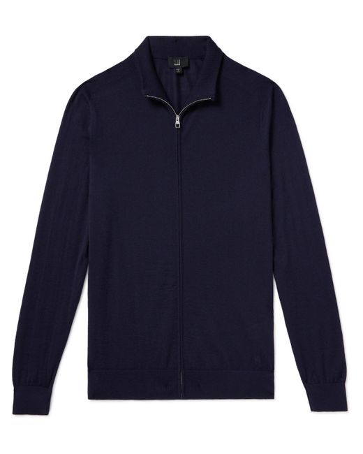 Dunhill Blue Cashmere Half-zip Sweater for men