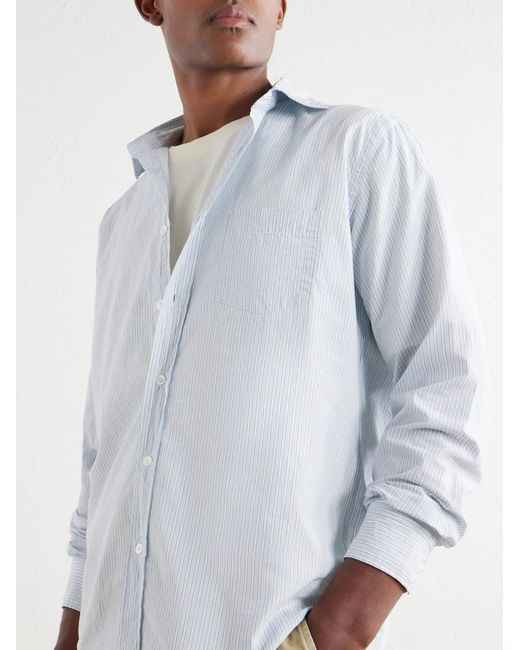 Hartford White Paul Cotton-Poplin Shirt for men