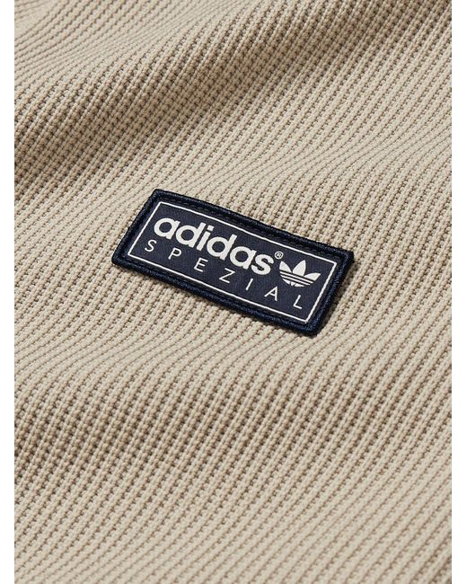 Adidas Originals Natural Lawton Logo-appliquéd Recycled Waffle-knit Zip-up Track Jacket for men