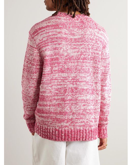 The Elder Statesman Pink Nora Two-tone Cotton Sweater for men