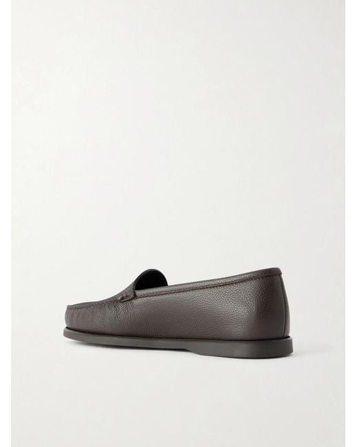 Morjas White The Venetian Full-Grain Leather Loafers for men