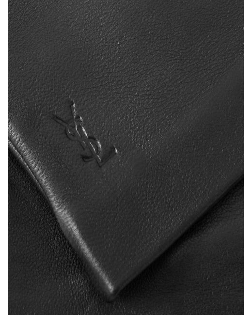 Saint Laurent Black Leather Gloves for men