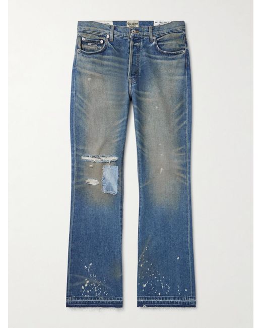 GALLERY DEPT. Blue Dagger Bootcut Distressed Patchwork Jeans for men