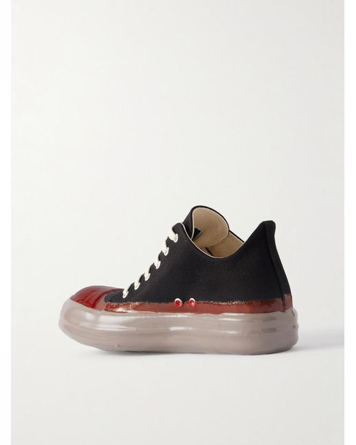 Rick Owens Black Lacquered-Denim Sneakers for men