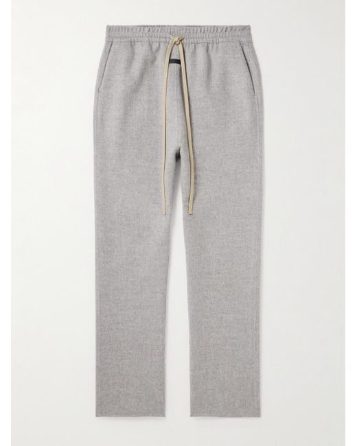 Fear Of God Gray Forum Straight-leg Virgin Wool And Cashmere-blend Drawstring Trousers for men