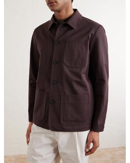 Altea Brown Constantin Cotton And Linen-Blend Overshirt for men