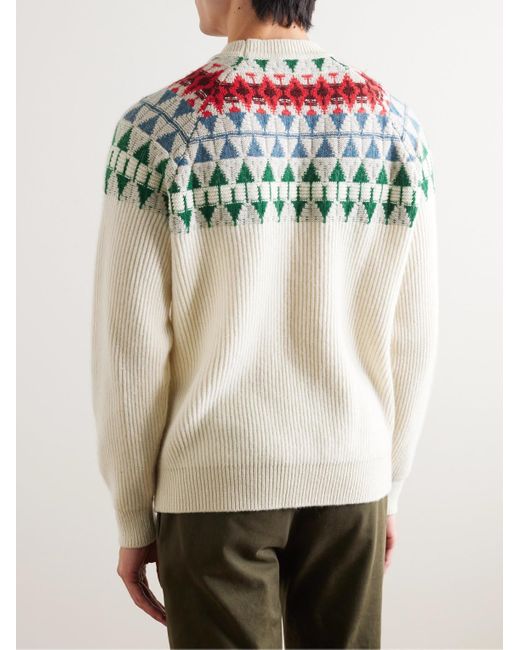 Loro Piana Natural Fair Isle Cashmere Sweater for men