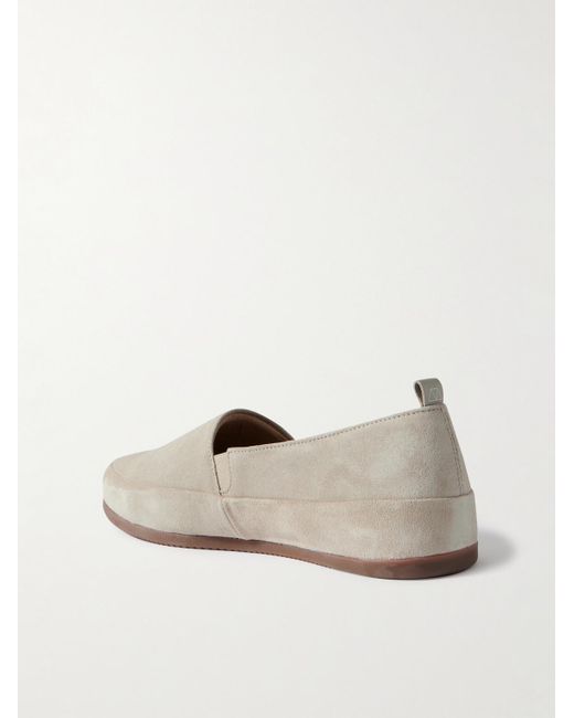 Mulo White Suede Loafers for men