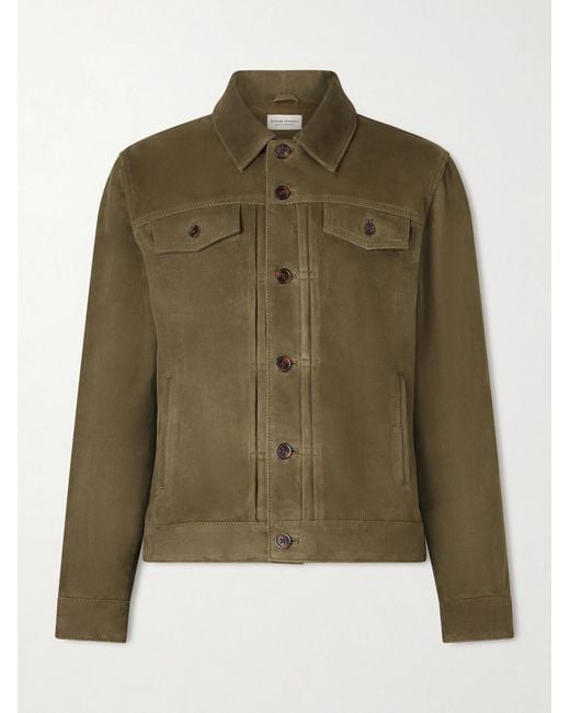 Officine Generale Green Liam Suede Jacket for men