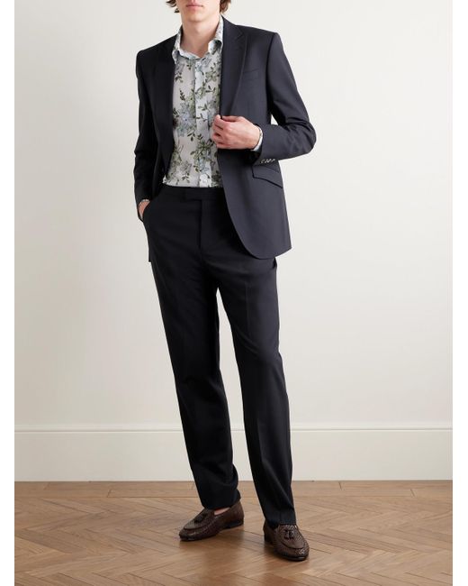 Favourbrook Blue Slim-Fit Wool-Blend Suit Trousers for men