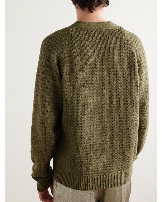 The Elder Statesman Nora Lite Cardigan aus Baumwolle in Waffelstrick in Green für Herren