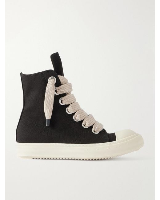 Rick Owens Black Jumbolace Denim Sneakers for men
