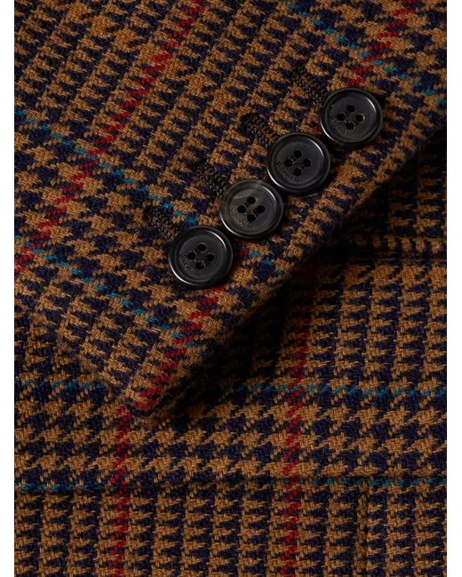 Saint Laurent Brown Prince Of Wales Wool Jacket for men